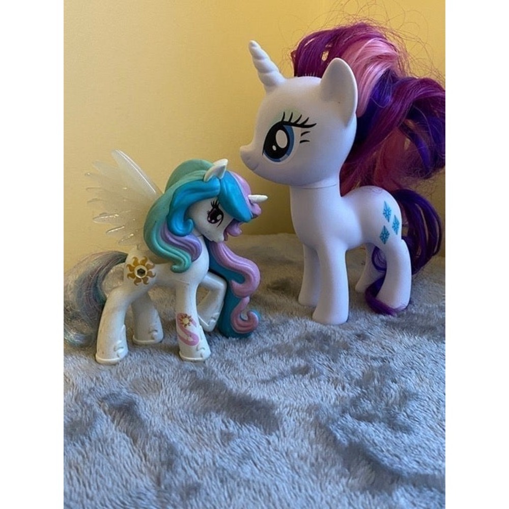 My Little Pony Lot Of Two Funkco Princess Celestial MLP G4 Rarity Brushable s12